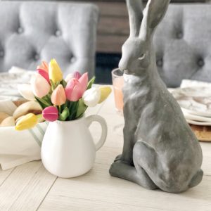 Close-up of bunny and flowers