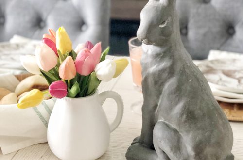 Close-up of bunny and flowers